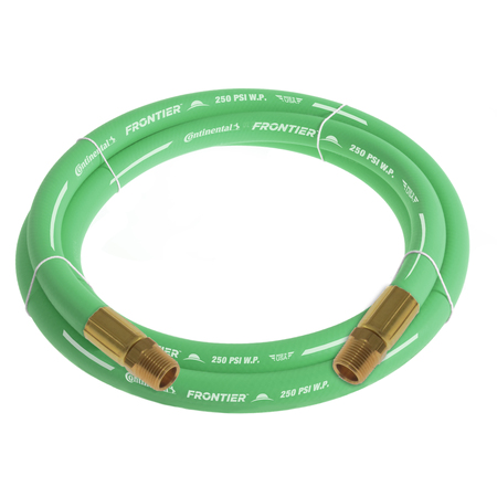 CONTINENTAL 1/2" x 10' Green EPDM Rubber Air Hose, 300 PSI, 1/2" MNPT x MNPT HZG05030-10-11